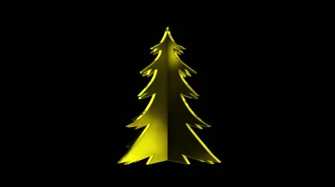 Gold Christmas Tree. Pre-keyed alpha channel tree. Merry Christmas Stock Footage 55679573