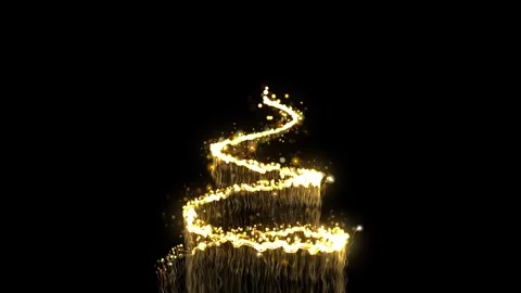 Gold Christmas Tree - Set of 4 Stock Footage 311536147