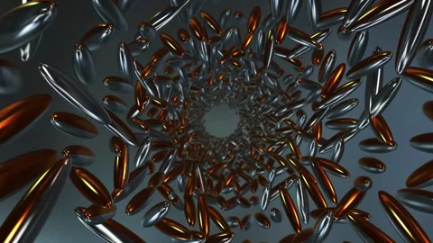 Gold Chrome tunel Stock Footage 243734590