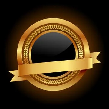 Gold Circle Emblem. Isolated Vector Illustration Stock-Illustration