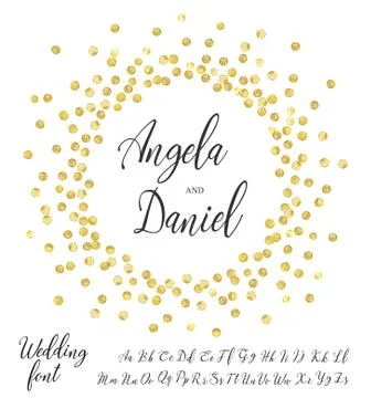 Gold circle font Stock Illustration