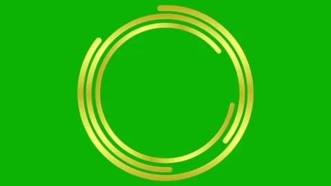 Gold circle frame 2 green Stock Footage 249892428
