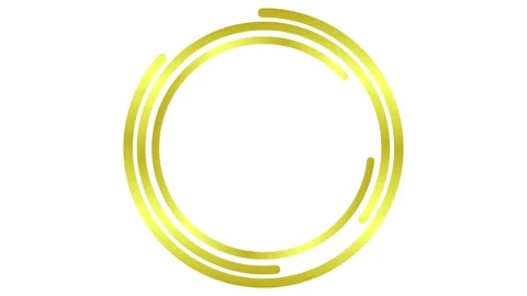 Gold circle frame 2 white Stock Footage 249892427
