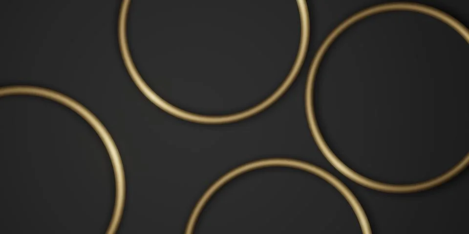 Gold circle frame background black background simple luxury for paste text .. Stock Illustration