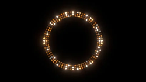 Gold circle frame elements transparent animation Stock Footage 345971503