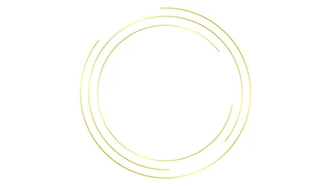 Gold circle frame white Stock Footage 243636677