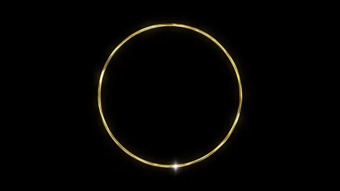 Gold circle glitter animated circle gold bracelet frame gold frame 4k looping Stock Footage 312908753