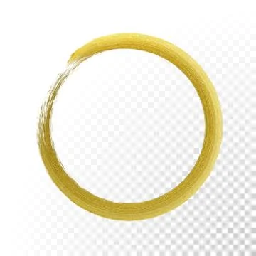 Gold circle glitter texture paint brush on vector transparent background 스톡 일러스트