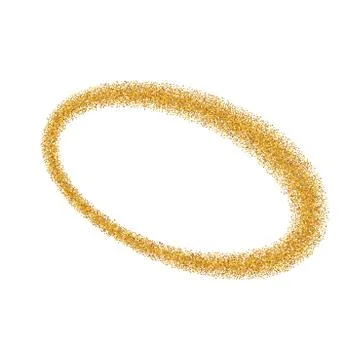 Gold circle. Light glitter effect. Golden ring, isolated white background. El Illustrazione stock