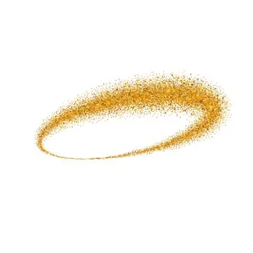 Gold circle. Light glitter effect. Golden ring, isolated white background. El Illustrazione stock