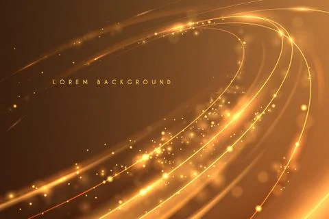 Gold circle light lines background Stock Illustration
