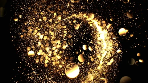 Gold circle of light shine sparkles. Stock Footage 167055320