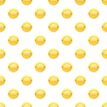 Gold circle metal badge pattern Stock Illustration