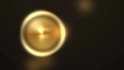Gold circle motion on dark background with glowing effects Stock Footage 340358368