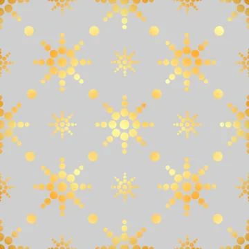 Gold circle seamless pattern. Abstract gold geometric modern background. Vect Stock Illustration