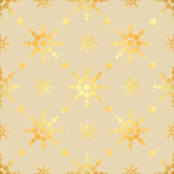 Gold circle seamless pattern. Abstract gold geometric modern background. Vector Stock Illustration