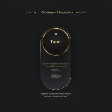 A Gold circle shape web button design, Modern layout of chart in golden icon  스톡 일러스트