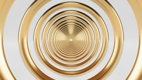 Gold circle tunnel able to loop endless Stock Footage 314793566