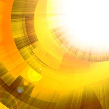 Gold circles with bright rays of light Stock Photos