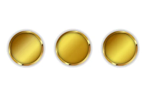Gold circles collection with three three style Stock Illustration