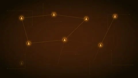 Gold Circuit Board People Tech Connection Glow 4K Loop Vidéo 342604049