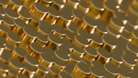 Gold Circular Pillars Abstract Pattern Design Stock Illustration