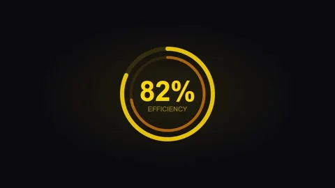 Gold circular progress displaying percentage ring metrics. Professional motion Stock Footage 342625660