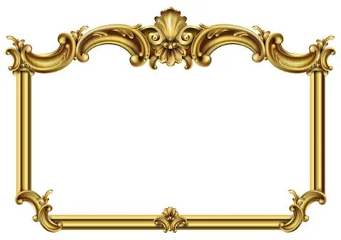 Gold classic frame of the rococo baroque Stock Illustration