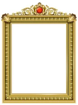 Gold classic frame of the rococo baroque Stock Illustration