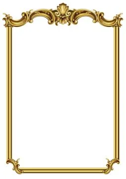 Gold classic frame of the rococo baroque Stock Illustration