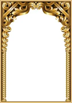 Gold classic frame of the rococo baroque Stock Illustration