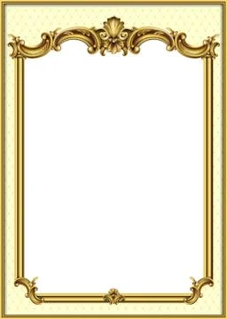 Gold classic frame of the rococo baroque Stock Illustration