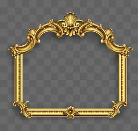 Gold classic frame of the rococo baroque Stock Illustration
