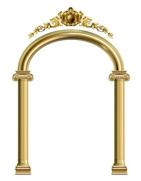 Gold classic frame of the rococo baroque door Stock Illustration