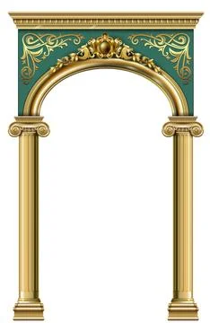 Gold classic frame of the rococo baroque door Stock Illustration