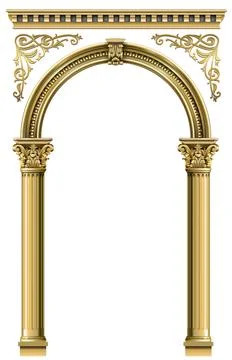 Gold classic frame of the rococo baroque door Stock Illustration