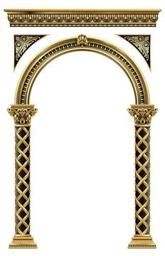 Gold classic frame of the rococo baroque door Stock Illustration