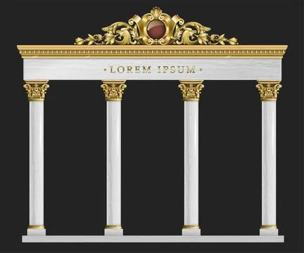 Gold classic frame of the rococo baroque door Stock Illustration