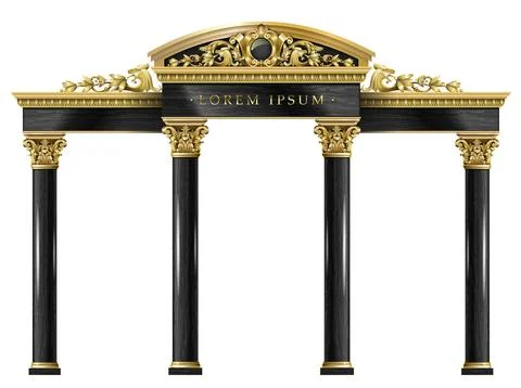 Gold classic frame of the rococo baroque door Stock Illustration