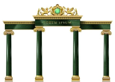 Gold classic frame of the rococo baroque door Stock Illustration