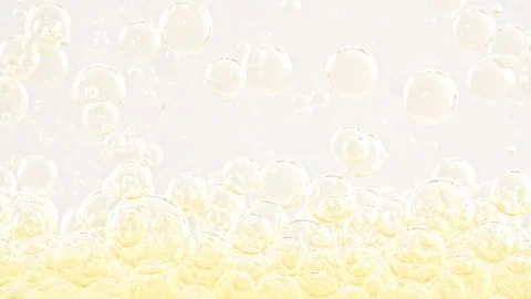 Gold Clear Bubbles Form and Float to Another Ones on Transparent Surface on Stock Footage 276531698