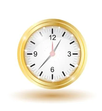 Gold clock 3d Stock Illustration