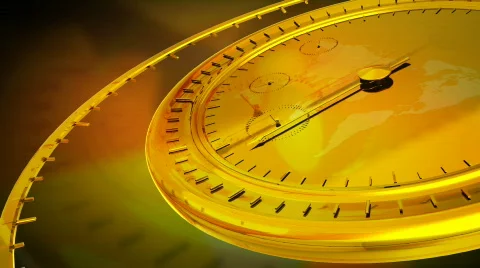 Gold Clock Stock Footage 832021