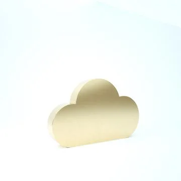 Gold Cloud icon isolated on white background. 3d illustration 3D render Illustrazione stock