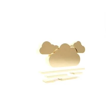 Gold Cloud icon isolated on white background. 3d illustration 3D render Stock Illustration