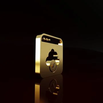 Gold Cloud technology data transfer and storage icon isolated on brown backgr 스톡 일러스트