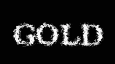 Gold cloud text effect black isolated background Stock Footage 138722288