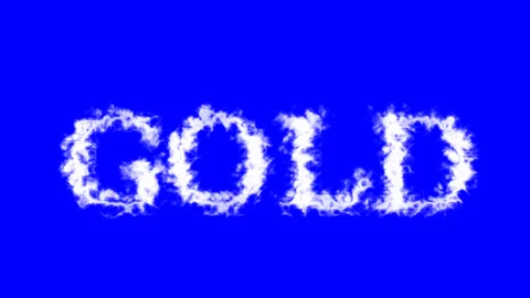 Gold cloud text effect blue isolated background Stock Footage 138722287