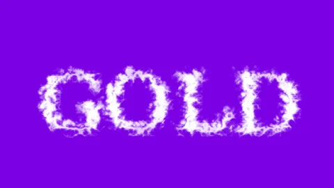 Gold cloud text effect violet isolated background Stock Footage 138722290