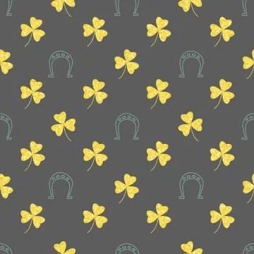 Gold clover seamless pattern eps Stock Illustration